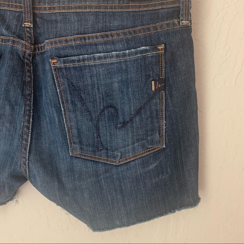 CITIZENS OF HUMANITY Denim Shorts Ingrid #002 Low Waist Stretch Raw Hem Size 30 - Picture 16 of 16